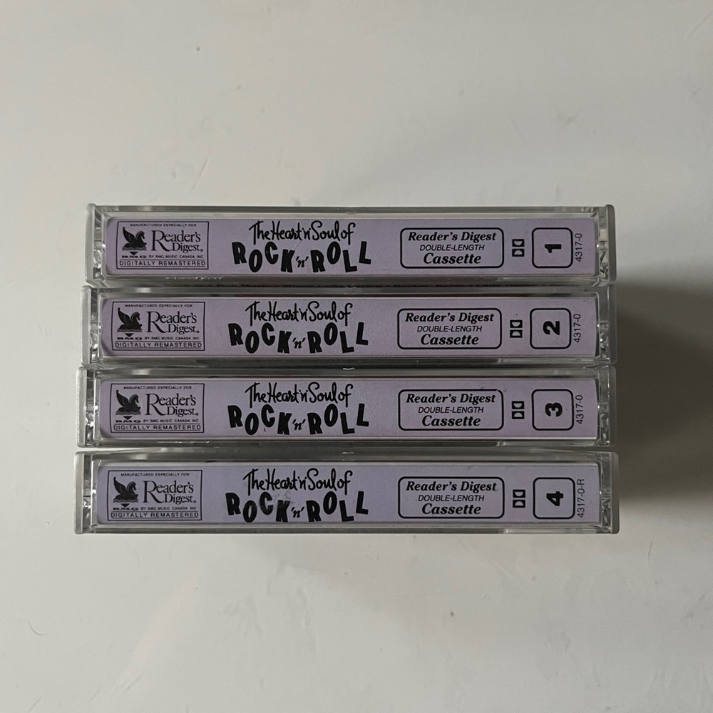 Vintage Reader’s Digest The Heart of Rock ‘n’ Roll 4 Cassette Tape Set